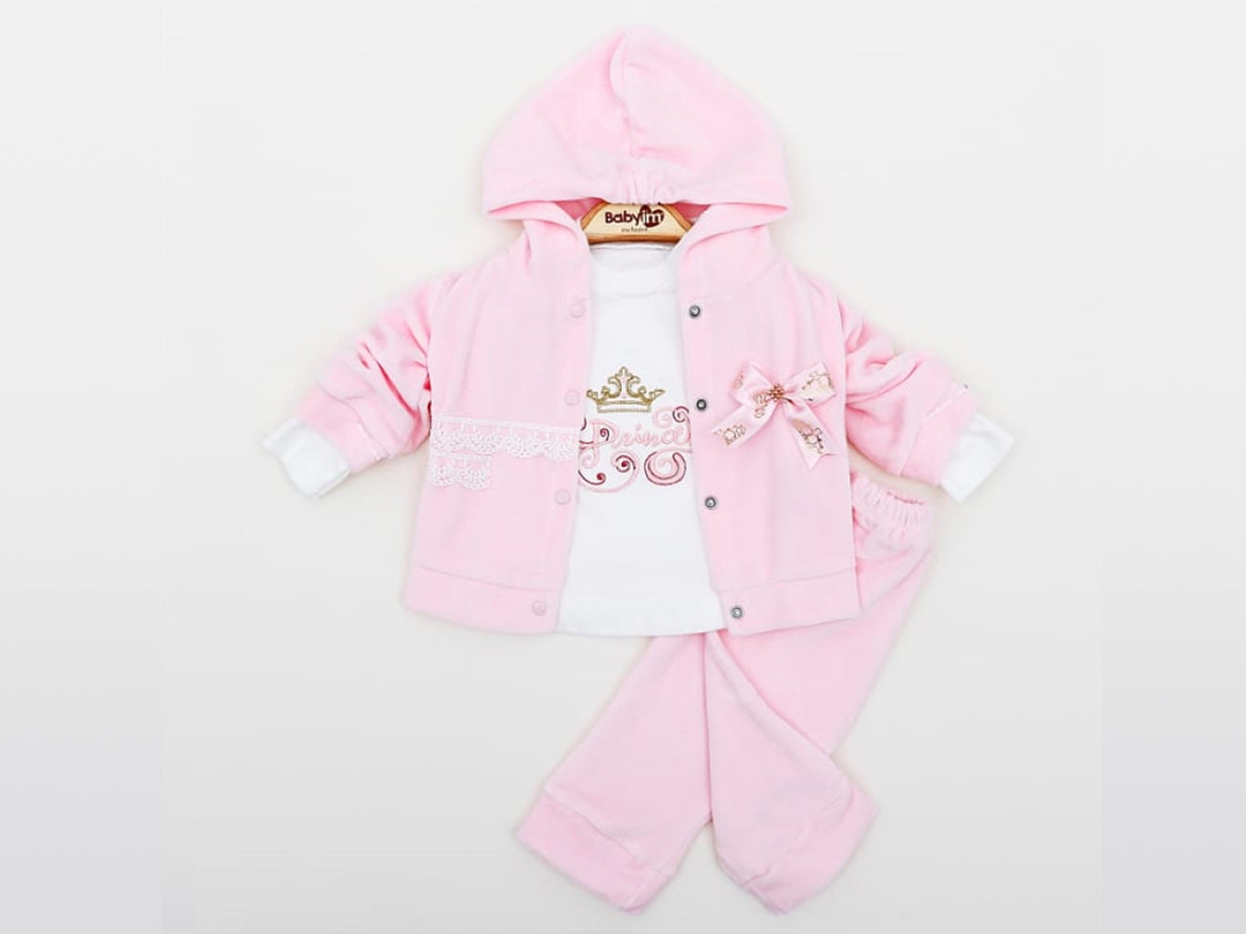 PRINCESS 3LÜ KAPŞONLU TAKIM  6-9-12  AY