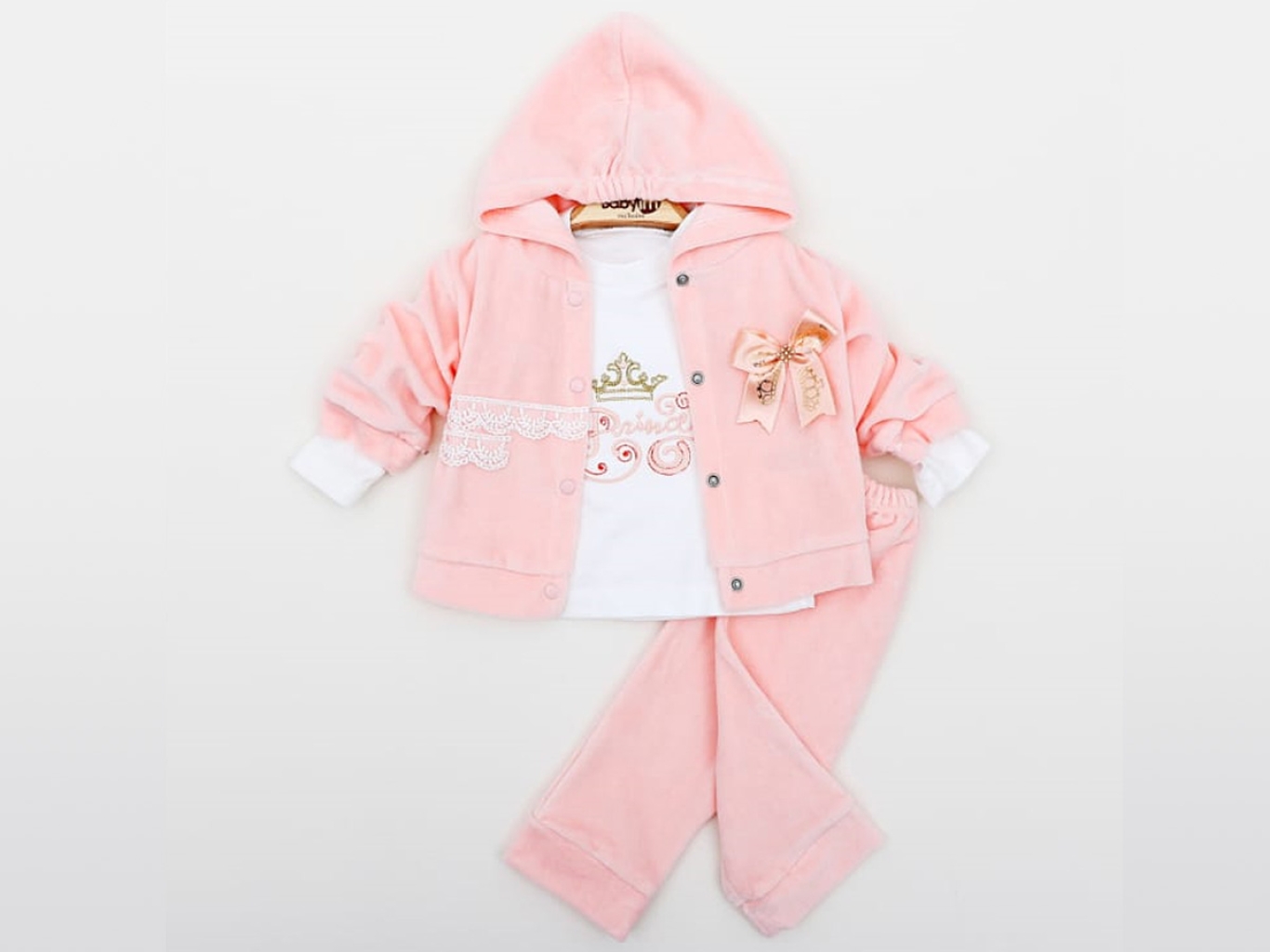PRINCESS 3LÜ KAPŞONLU TAKIM  6-9-12  AY