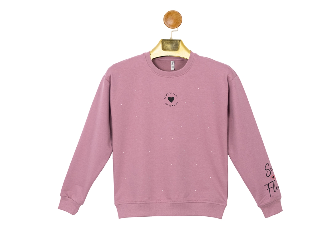 KALP BASKILI TAŞLI SWEAT 5-6-7-8 YAŞ