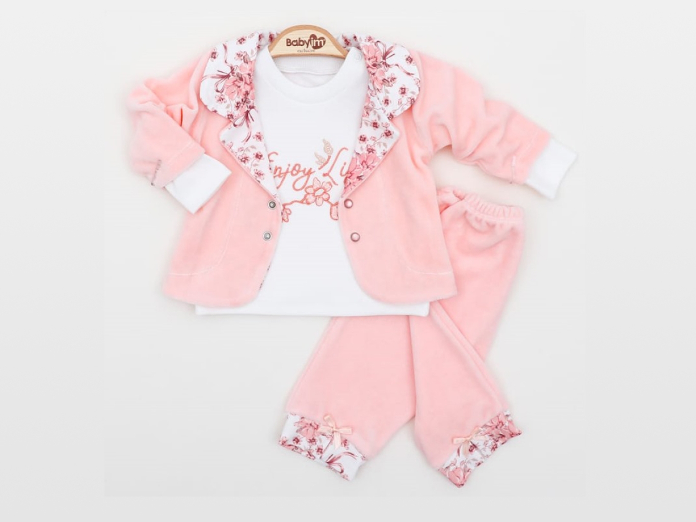 KADİFE 3LÜ CEKET TAKIM 3-6-9  AY