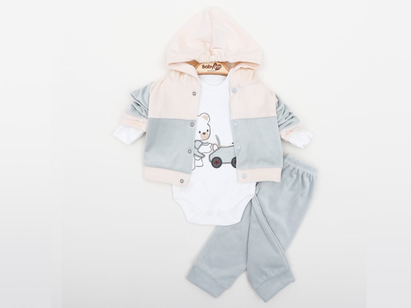 AYICIKLI 3LÜ KAPŞONLU TAKIM  3-6-9  AY