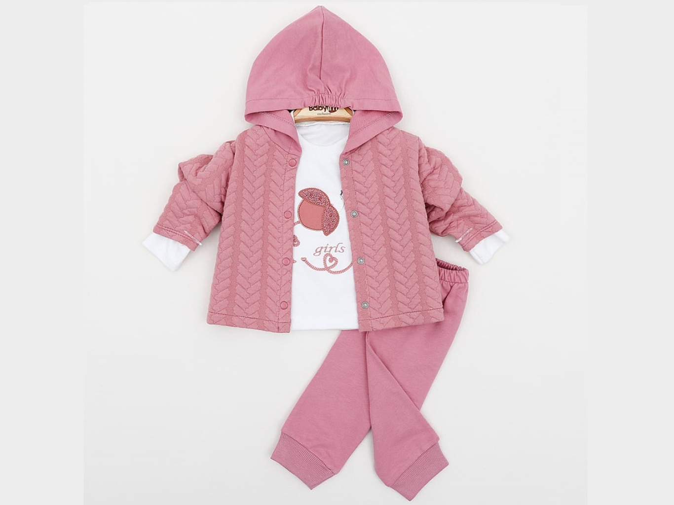 KUŞLU 3LÜ KAPŞONLU TAKIM 6-9-12  AY