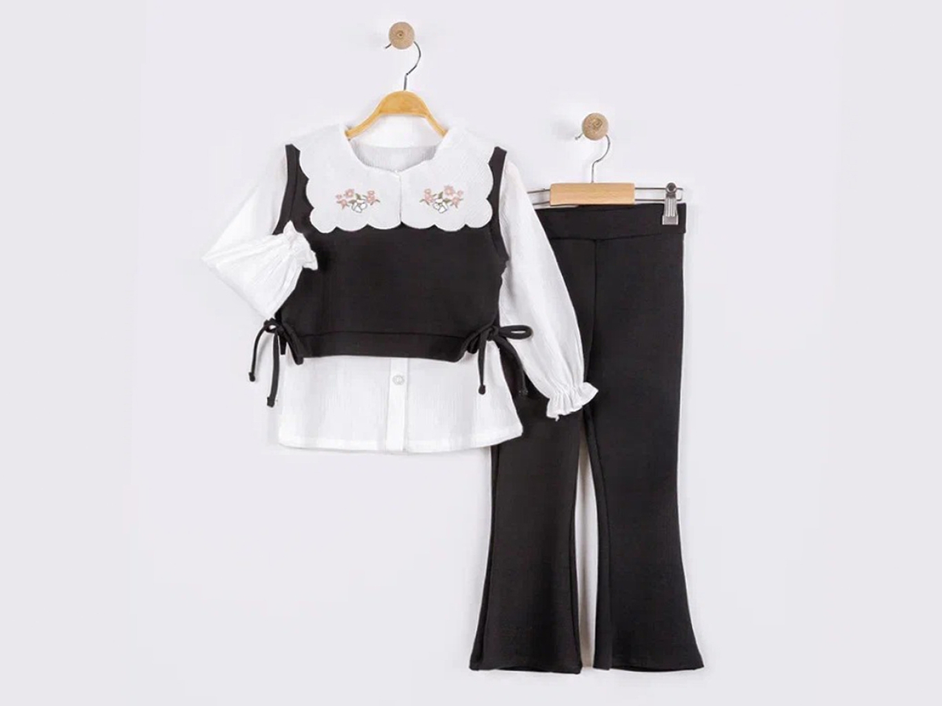 YAKA NAKIŞLI HIRKALI ÜÇLÜ TAKIM -2-3-4-5  YAŞ