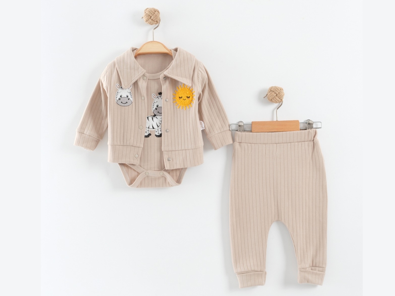 ZEBRA YAKALI ÜÇLÜ TAKIM -3-6-9 AY