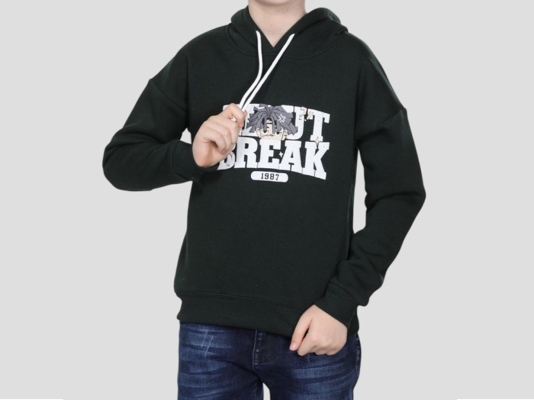 KAPŞONLU BREAK BASKILI SWEAT 3-4-5-6-7  YAŞ