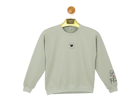KALP BASKILI TAŞLI SWEAT 9-10-11-12  YAŞ