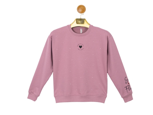 KALP BASKILI TAŞLI SWEAT 5-6-7-8  YAŞ