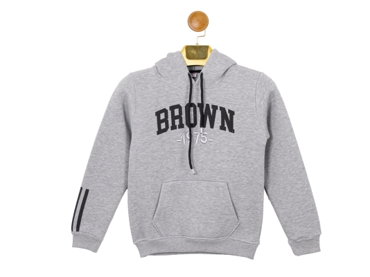 BROWN BASKILI KAPŞONLU SWEAT 13-14-15-16  YAŞ