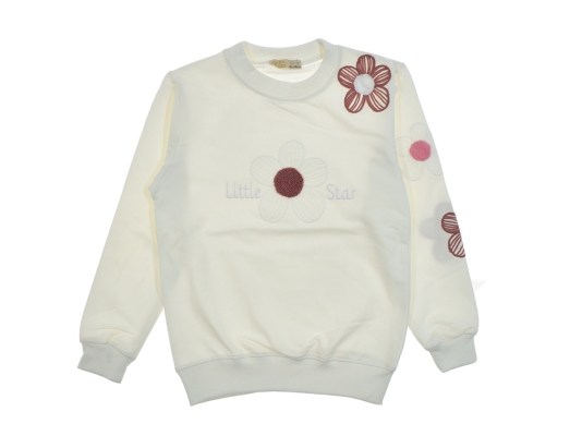 ÇİÇEK NAKIŞLI SWEAT 9-10-11-12  YAŞ