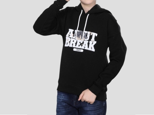 KAPŞONLU BREAK BASKILI SWEAT 3-4-5-6-7  YAŞ