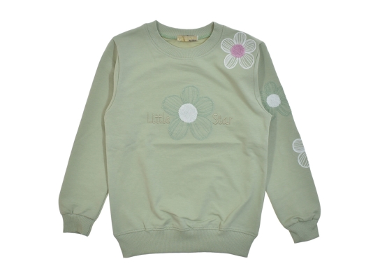 ÇİÇEK NAKIŞLI SWEAT 9-10-11-12  YAŞ
