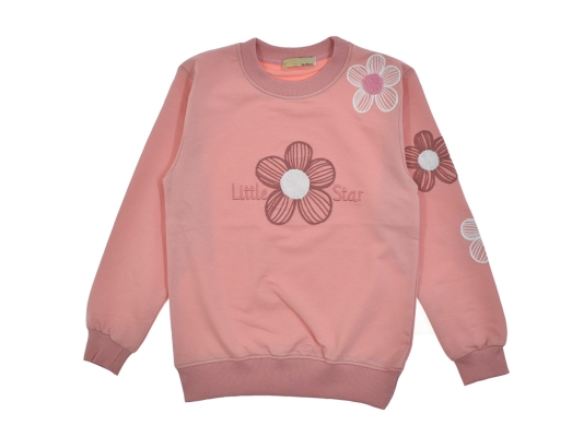 ÇİÇEK NAKIŞLI SWEAT 9-10-11-12  YAŞ