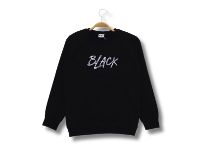 BLACK GOFLE BASKILI SWEAT 9-10-11-12  YAŞ