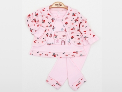 ÇİÇEKLİ BOLEROLU 3LÜ TAKIM 3-6-9  AY