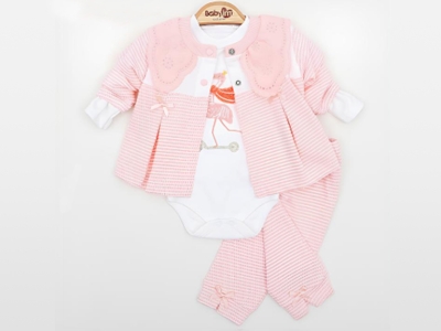 FLAMİNGO 3LÜ YAKA DETAYLI TAKIM 3-6-9  AY