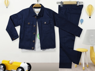 GÖMLEKLİ 3”LÜ GABARDİN TAKIM 1-2-3-4  YAŞ