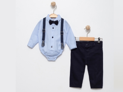 GÖMLEKLİ TAKIM KELEBEK DESEN 1-2-3-4  YAŞ