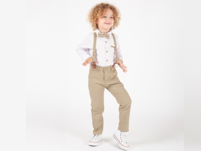 GÖMLEKLİ TAKIM KELEBEK DESEN 5-6-7-8  YAŞ