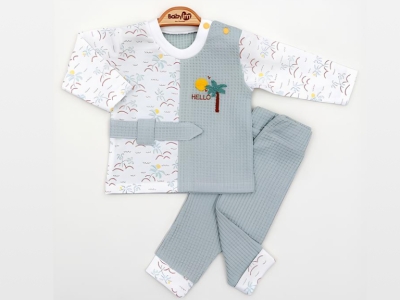 HELLO DETAYLI 2Lİ SWEAT TAKIM  3-6-9  AY