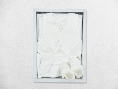 İKİ DÜĞMELİ KARE DESEN ERKEK MEVLÜT SETİ