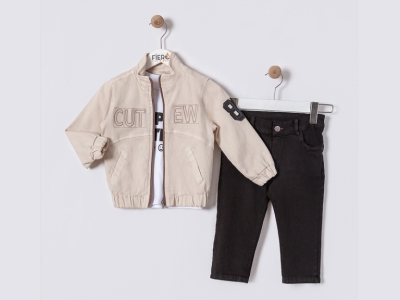 SUPER CUTEW BASKILI 3LU TAKIM 3-4-5-6  YAŞ