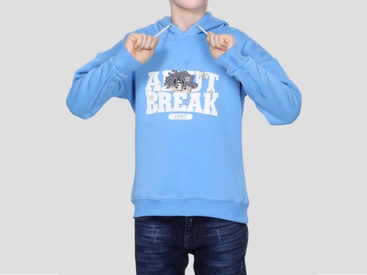 KAPŞONLU BREAK BASKILI SWEAT 8-9-10-11-12  YAŞ