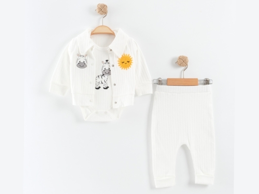 ZEBRA YAKALI ÜÇLÜ TAKIM -3-6-9  AY