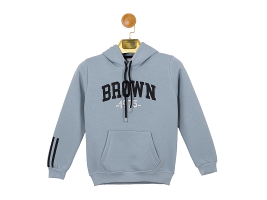 BROWN BASKILI KAPŞONLU SWEAT 9-10-11-12  YAŞ