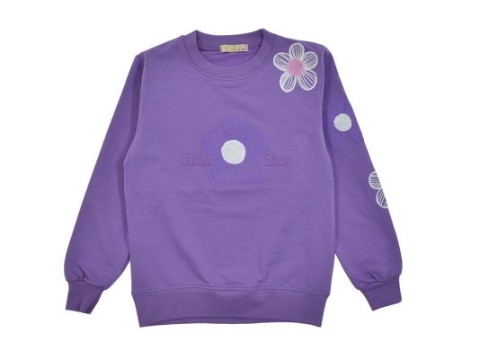 ÇİÇEK NAKIŞLI SWEAT 9-10-11-12  YAŞ
