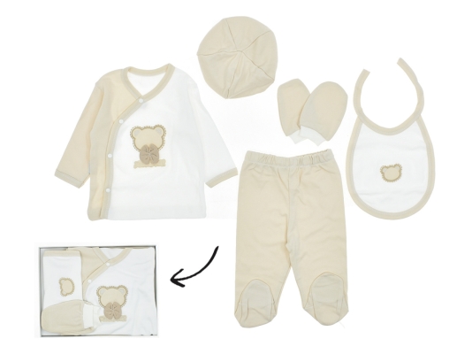 SEVİMLİ AYICIK 5 PARÇA ZIBIN SETİ 3  AY