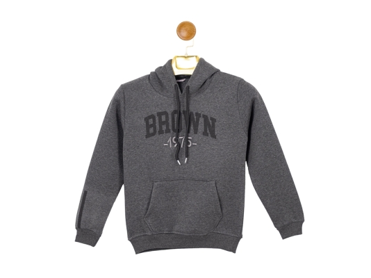 BROWN BASKILI KAPŞONLU SWEAT 13-14-15-16  YAŞ
